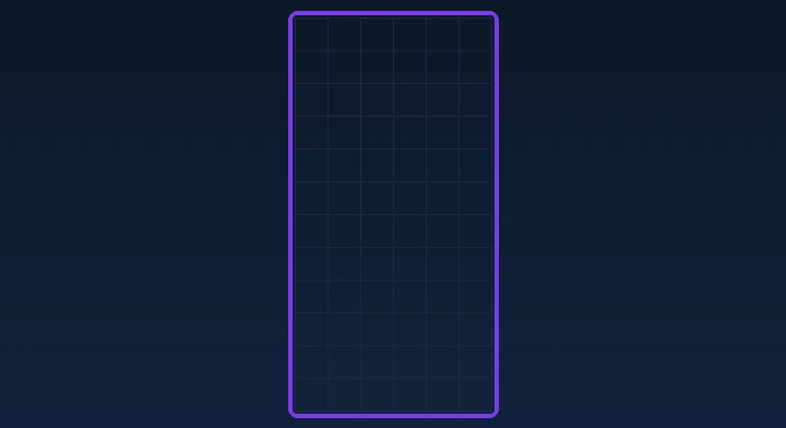 An empty ten-by-twenty Tetris well ready for the first piece in Cheese Tetris