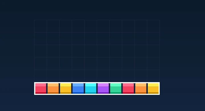 A completely filled horizontal row flashing and clearing from the well in Classic Tetris