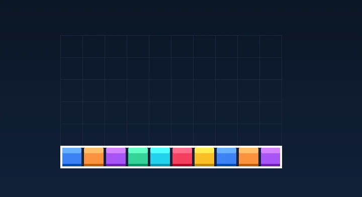 A completely filled horizontal row flashing and clearing from the well in Invisible Tetris
