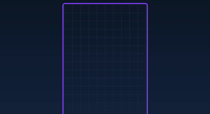 An empty ten-by-twenty Tetris well ready for the first piece in Master Tetris