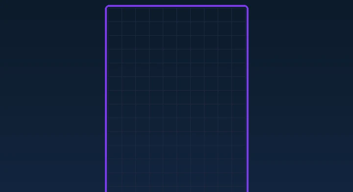 An empty ten-by-twenty Tetris well ready for the first piece in Zen Tetris